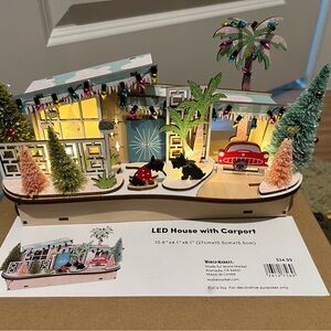 World Market Laser Cut Wood Mid Century Christmas
Display (house with carport)